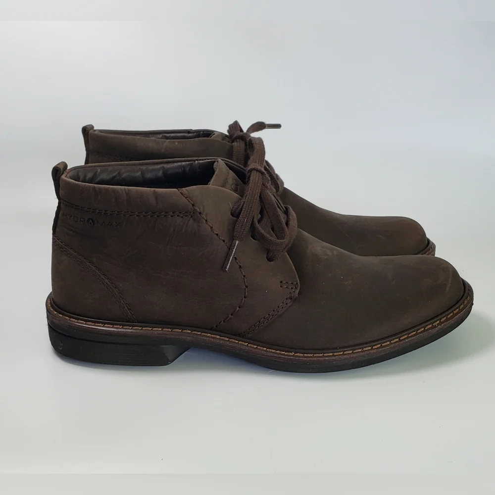 Ecco Chukka Brown Leather Hydro Max Lace Up Boot Size 39